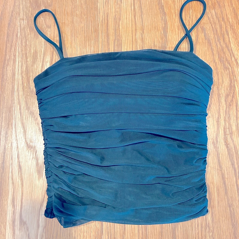 Express Teal Ruched Camisole